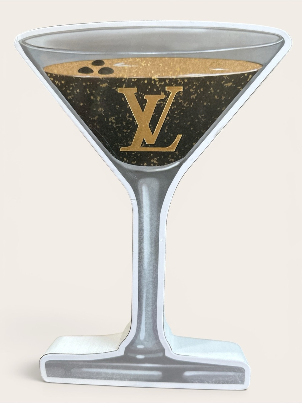 Gold and Black Martini Sculpture Accent